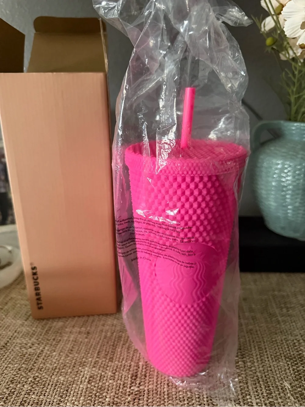 Rare Starbucks hot pink studded Starbucks cup
